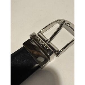Canali Mens Black Leather Belt 90 (34/36)